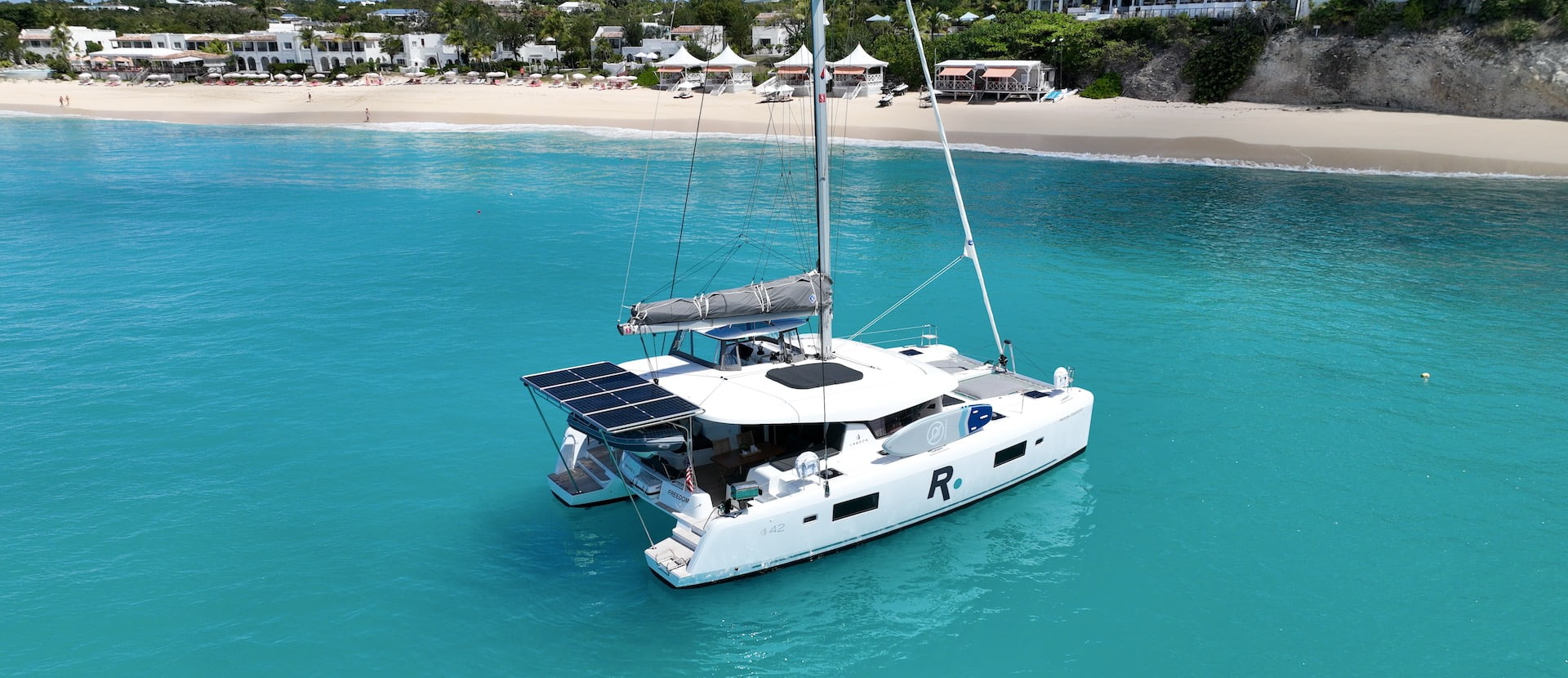 Catamaran anchored