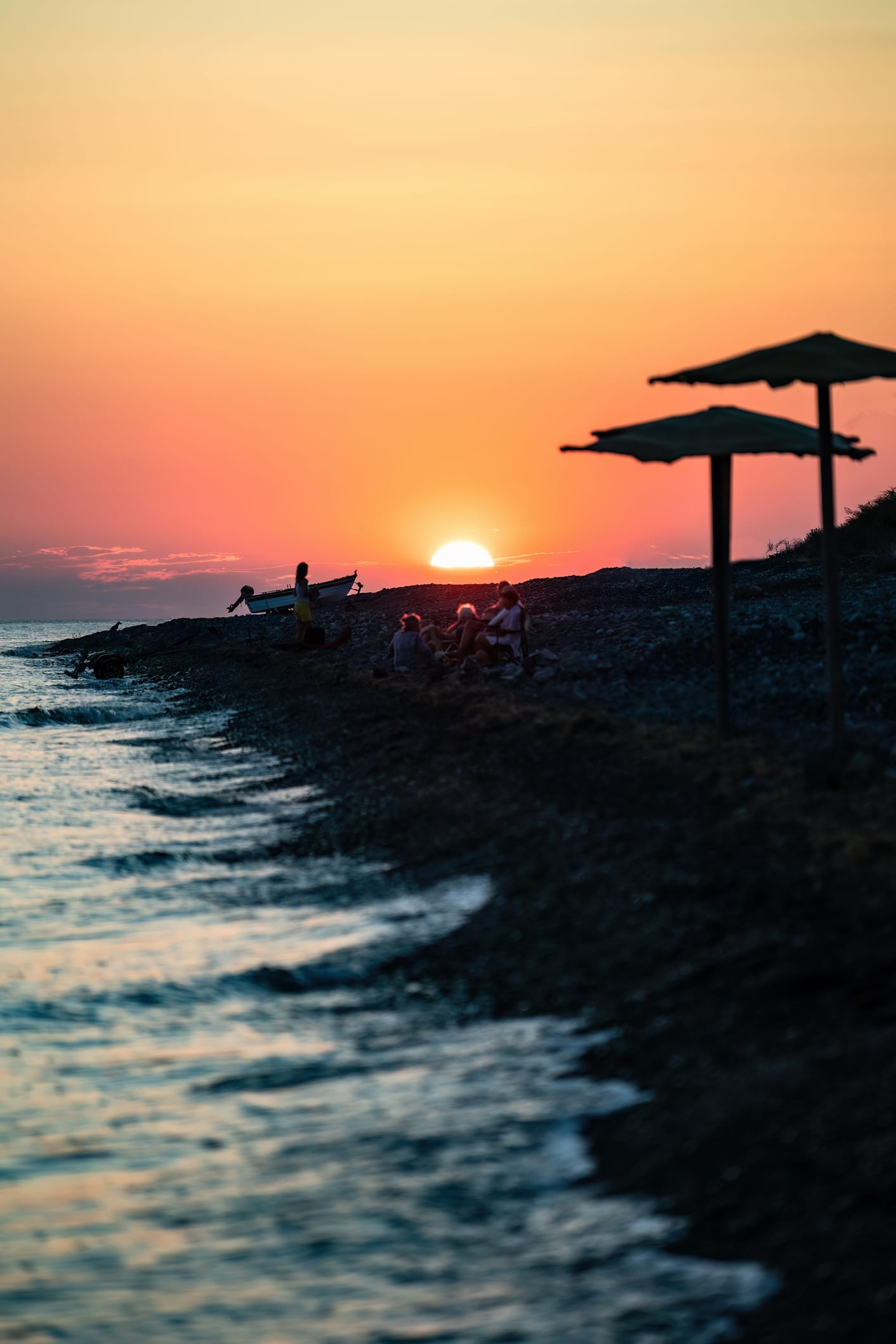 Colorful sunset on the Dutch side of St. Martin Island.